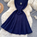 Korean style u-neck sleeveless knitted floral dress - women's 2026 summer new arrival, slim fit, figure-flattering, elegant a-line dress for work and casual wear
