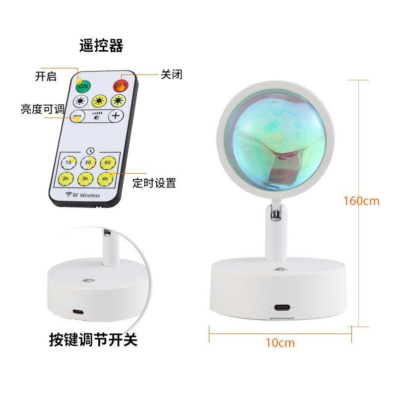 Popular wireless remote control charging sunset lamp sunset lamp wall lamp wiring-free atmosphere background wall decorative painting lamp