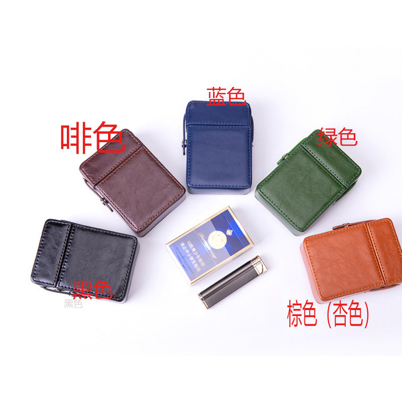Leather cigarette case 20 pcs portable creative leather soft box soft cigarette bag cover personalized gift cigarette set