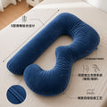 B-shape pregnancy pillow for side sleepers - adult sleep pillow supports back, legs, belly, and waist - multifunctional pregnancy pillow