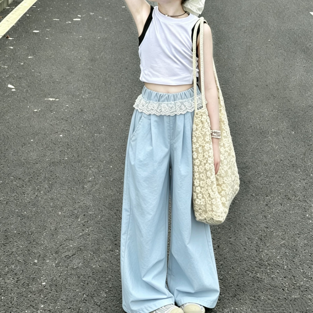 [nai fu butt curtain pants] girls summer thin quick-drying wide-leg workwear pants fashioneasiest for matchcasualpants