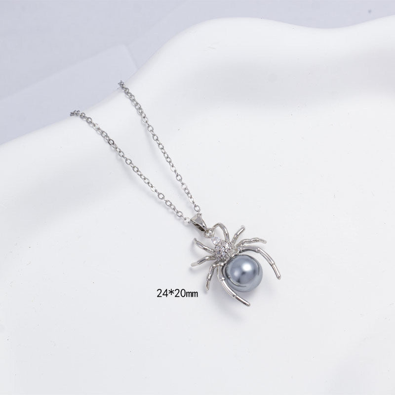 [titanium steel] necklace women's cross-border hot style fashion pearl pendant niche animal high-end clavicle chain jewelry wholesale