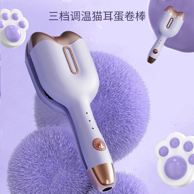 cat claw egg roll curling iron water ripple wave cute splint short electric curling iron cute compact curl