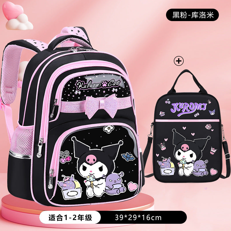 Schoolbag for 1-3-6 grade kids female primary school students 6-9-12 years old large capacity ultra-light backpack to reduce burden