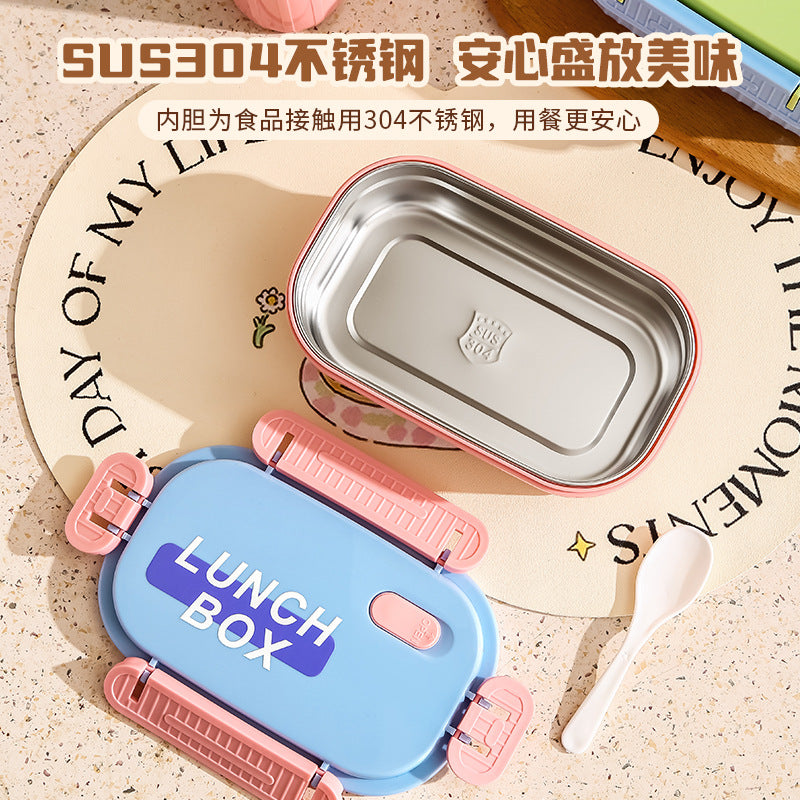 304 stainless steel lunch box - microwaveable, airtight, perfect for office workers -  new single-layer bento box