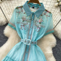 summer new arrival: korean style printed a-line dress - slim fit, waist-defining, elegant, and perfect for work or vacation