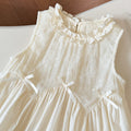 Summer new korean style embroidered floral sleeveless dress for girls, casual and stylish baby girl dress, children's clothing