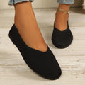 summer new arrival: plus size women's casual comfort pointed toe flyknit slip-on flats - wholesale