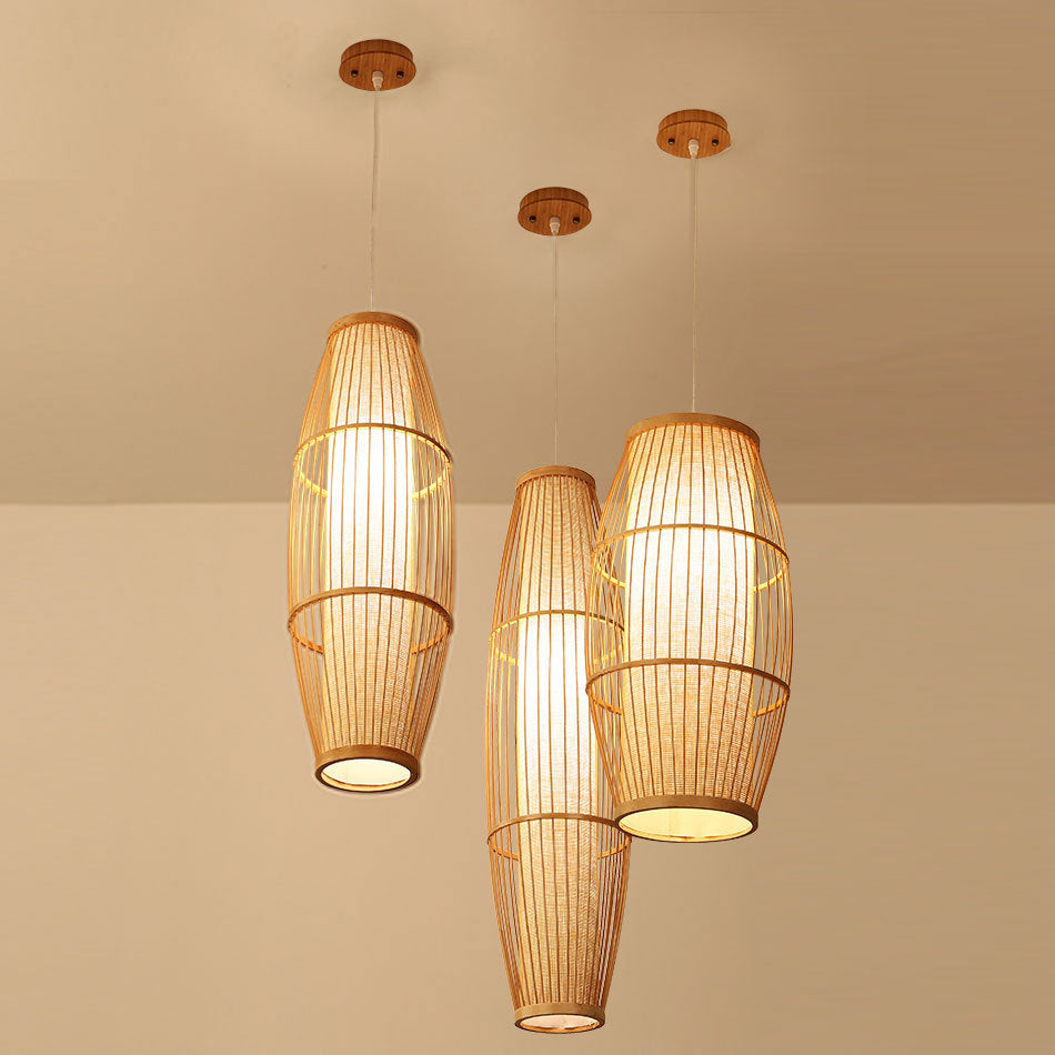 Manufacturer Home Furnishing Bamboo Chandelier Living Room Chinese Tea Room Restaurant Hotel Aisle Tatami Tea House Lighting Energy Saving