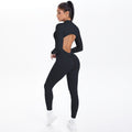 Half-zip, back-smoothing, butt-lifting yoga bodysuit. long, one-piece design for outdoor leisure, running, and fitness activities. women's activewear