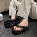 Thick sole flip-flops for women summeroutwear soft bottom heightening indoor non-slip beach new arrival flip-flops eva popular slippers