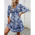 listing: new  women's original elegant v-neck floral print dress