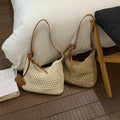 2026 new cross-border summer woven bag women's trendy fashionable literary tote bag large capacity shoulder bag