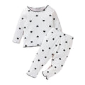 cross-border fashion baby & toddler valentine's day new collection: solid color ribbed knit heart print long sleeve two-piece set - ready stock wholesale
