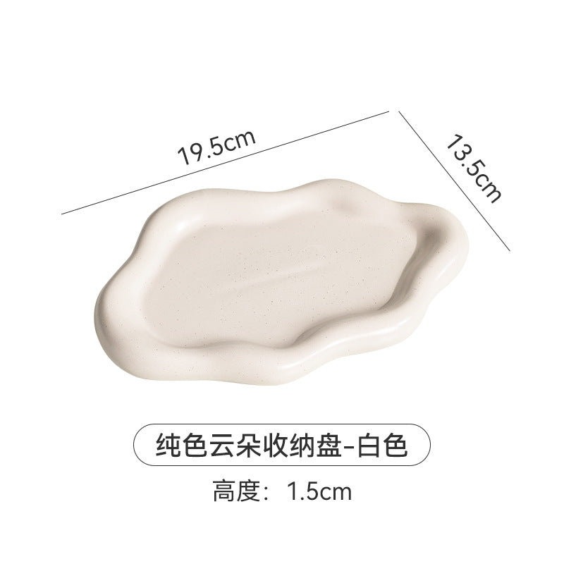 Byron ins electroplated silver tray photo props jewelry storage tray display tray accessible luxury ceramic jewelry ornaments