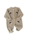 Baby fall and winter clothing one-piece clothes baby boy cartoon hedgehog knitting khaki girl thickenedsweateroutwear climbing suit