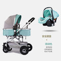 Rich silver tube rubber wheel [lotus green] cart + basket