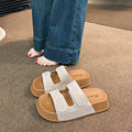 Korean style casual one-strap hook-and-loop birkenstock sandals women's summer outdoor new thick sole soft beach slippers