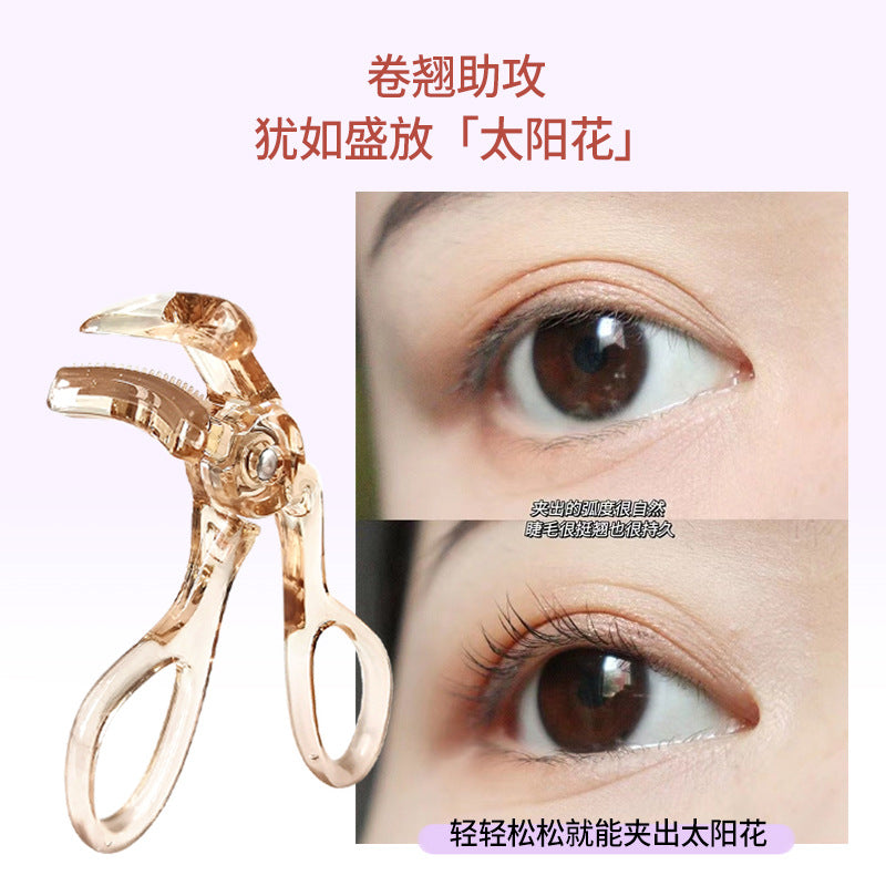 bestseller: natural styling sunflower eyelash curler - portable wide-angle transparent partial lash curler