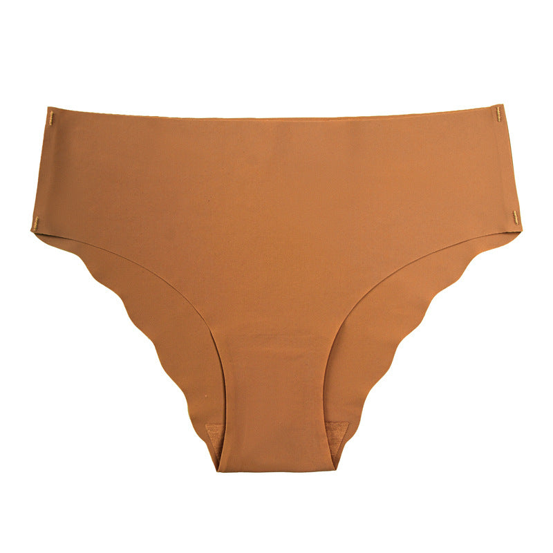 fashionplus size seamless wavy edge underwear for women soft breathable cotton ladies ice silk briefs wholesale