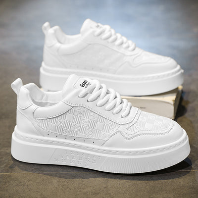 2025 spring new korean style trendy versatile white sneakers men's fashion athletic shoes lightweight lace-up casual shoes for students