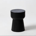 Wabi-sabi carbonized black flower corner stand folk style qhc store log sofa side table retro designer wooden pier wine display