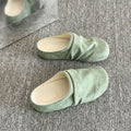 Thick sole hidden heel slip-on pleated birkenstock shoes toe-cap half slippers women's outwear 2026new arrival spring and summer sandals