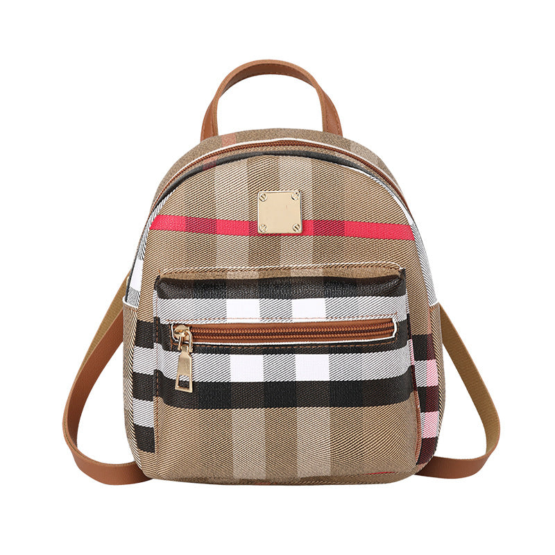 Plaid backpack 2021Shoulder bag wholesale Hong Kong style student schoolbag  small backpack trend backpack