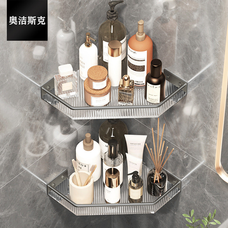 Acrylic storage rack bathroom shower room bathroom triangle basket corner toilet wall hanging storage wall hanging