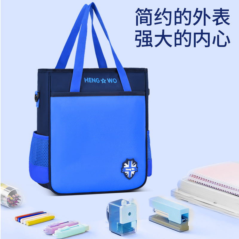 Ready-to-ship wholesale elementary school tutoring bag, water-resistant, large capacity, unisex tote bag, portable crossbody bag, breathable and wear-resistant