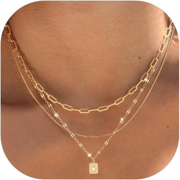 European and american cross-border jewelry accessible luxury niche stackable women's necklace easiest for matchfashion square four-pointed star clavicle chain
