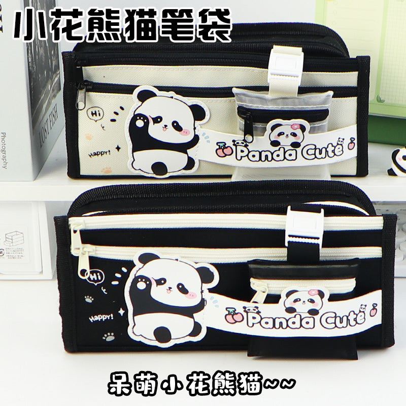 Pencil bag custom large capacity ins wind niche high value stationery bag panda Internet celebrity primary school student stationery box wholesale