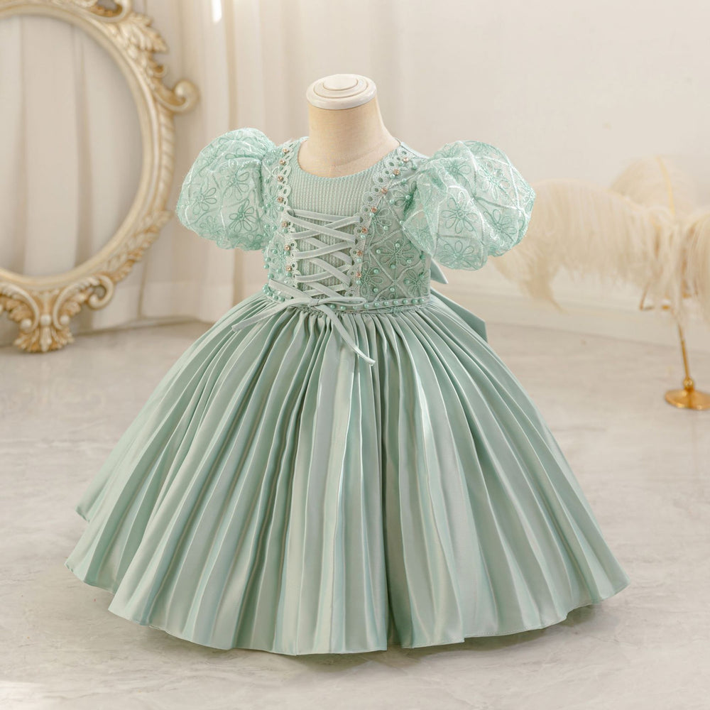 New arrival: puff sleeve lace princess dress for girls - perfect for birthday parties and special occasions!