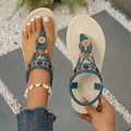 Bohemian  summer new arrival plus size flat sandals - lightweight, beaded, open-toe beach sandals for women