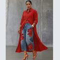 European and american style floral denim jeans - new women's streetwear fashion printed cropped pants for  cross-border e-commerce