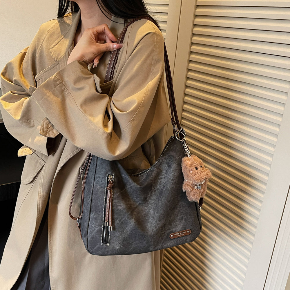 retro large capacity bag women's 2025 autumn/winter new casual shoulder bag crossbody bag fashionable versatile backpack