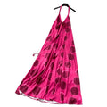 Vacation style halterbacklessprintingdress women's summerfashion classic strappy slimming look large swing long skirt