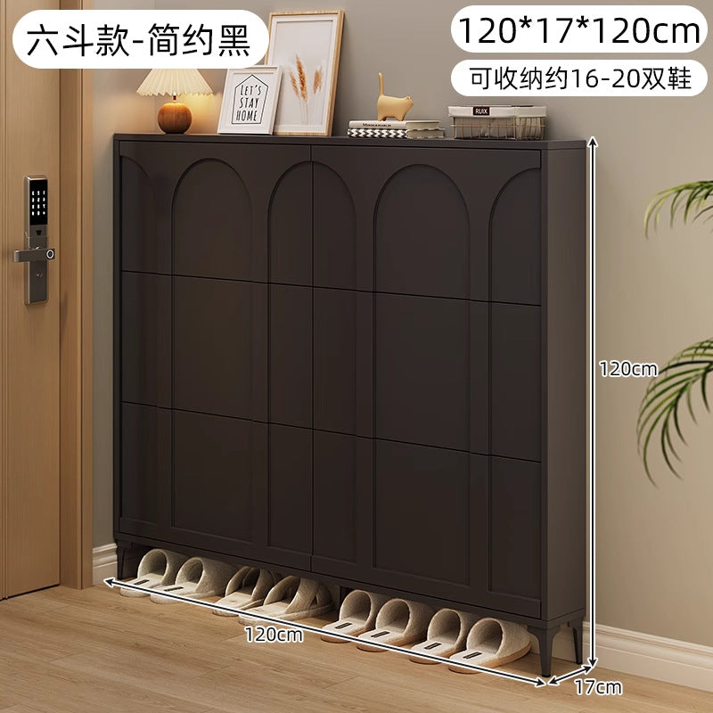 Cream style ultra-thin tipping shoe cabinet for home door small narrow entrance multi-layer entrance cabinet new arrival 2025 popular shoe rack