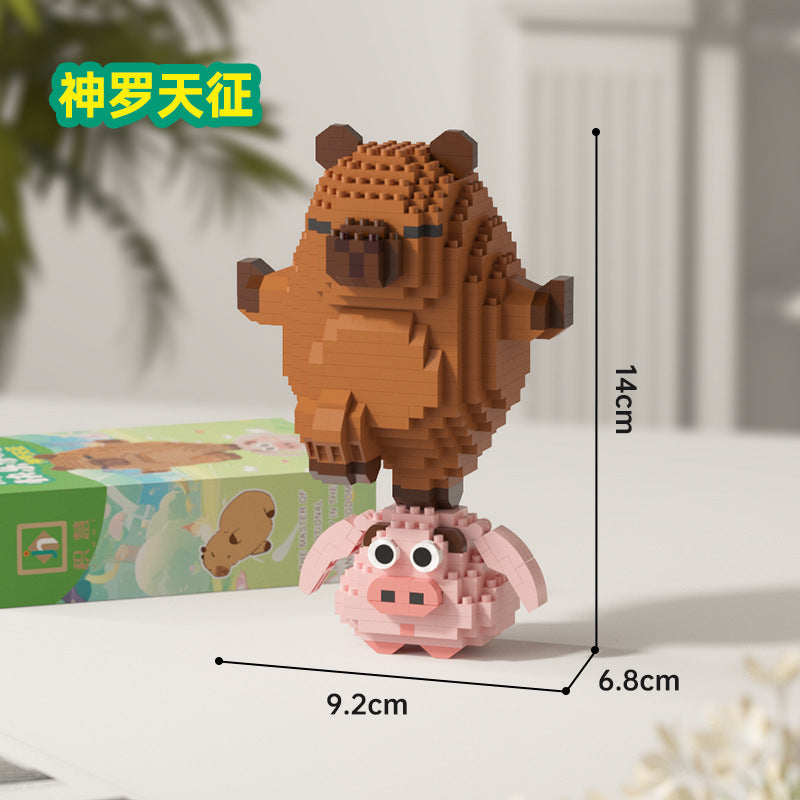 Compatible with lego children's educational toys capybara building blocks assemble toys cartoon dolls boys and girls ornaments