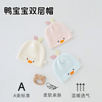 Newborn baby double-layer beanie - cute, warm, and soft - premium quality infant hat for autumn and winter