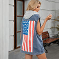 European and american cross-border  new denim vest women's  summer printed trendy denim sleeveless tank top