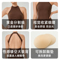 fashionnew arrival with chest pad nude one-piece yoga wear fashioncut outall-in-one zipper yoga one-piece