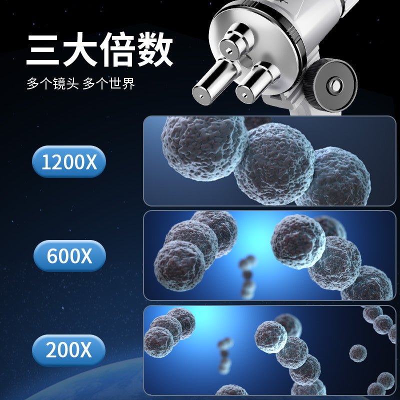 Children's microscope set - see bacteria, science experiment kit, high-definition educational toy for elementary and middle school students, perfect for boys