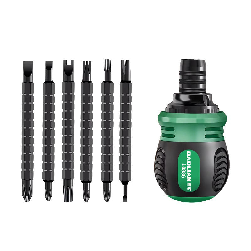 Ratchet screwdriver suitfor homedouble-headed multi-functional special-shaped plum blossom cross-shaped two-purpose telescopic small screwdriver