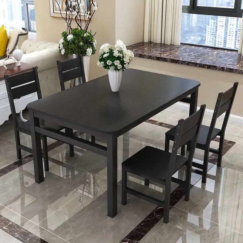 Fast food restaurant rectangular table and chair set, modern minimalist dining table, 4-6 person snack shop breakfast restaurant table