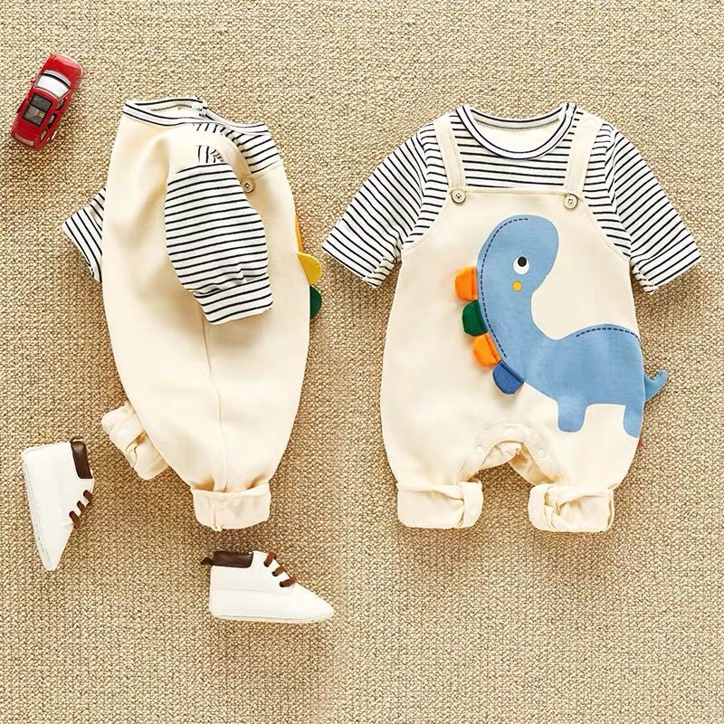 Newborn baby romper - cute cartoon design for boys & girls - trendy spring/autumn style