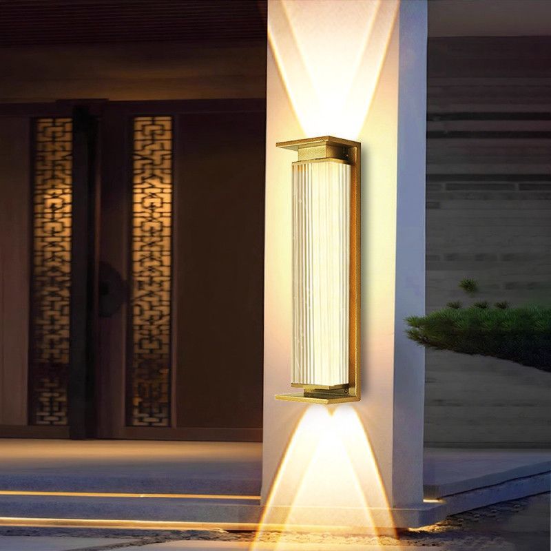 Solar powered waterproof wall light - up & down lighting - outdoor garden pillar, fence, chinese style balcony, luxury villa wall sconce