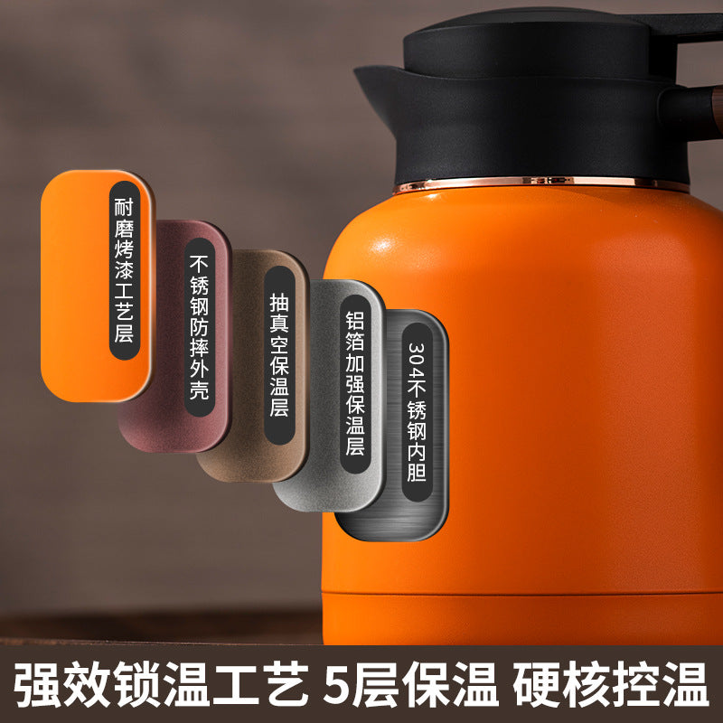 304 smart temperature display thermos stainless steel tea pot office tea pot with filter large capacity thermos flask