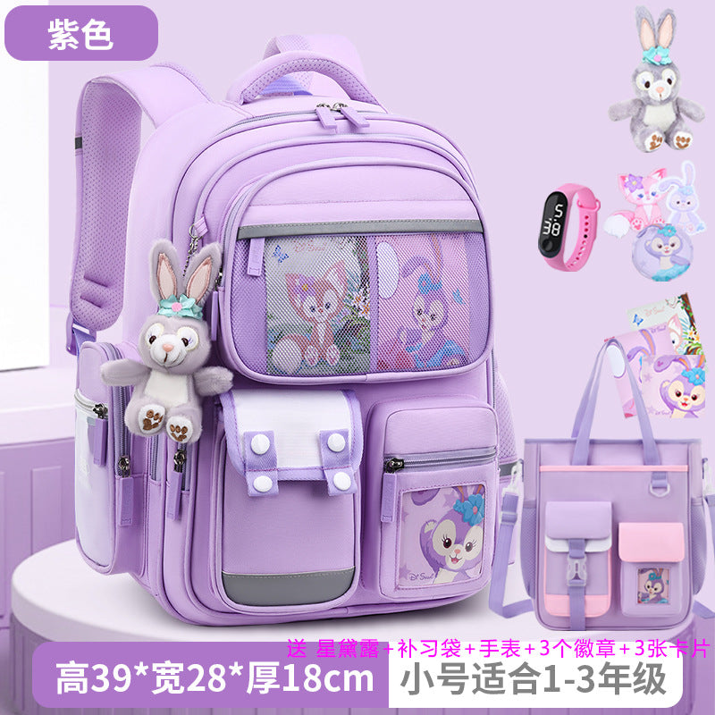 2026 new school backpack for girls, grades 1-6: lightweight, ergonomic, and spine-protecting backpack for elementary school students