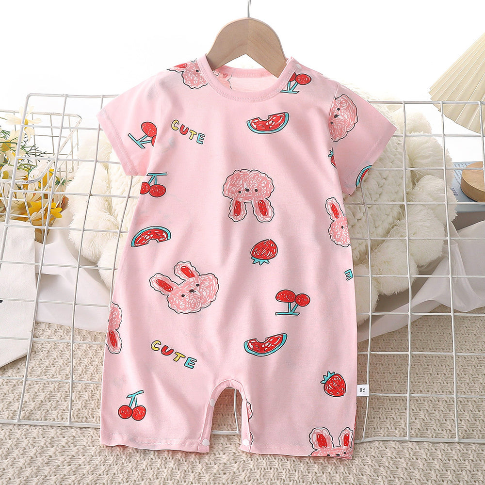 Kids' summer short-sleeve romper, newborn bodysuit, infant cotton onesie, baby boy and girl playsuit